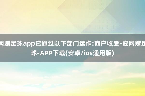 网赌足球app它通过以下部门运作:商户收受-戒网赌足球-APP下载(安卓/ios通用版)